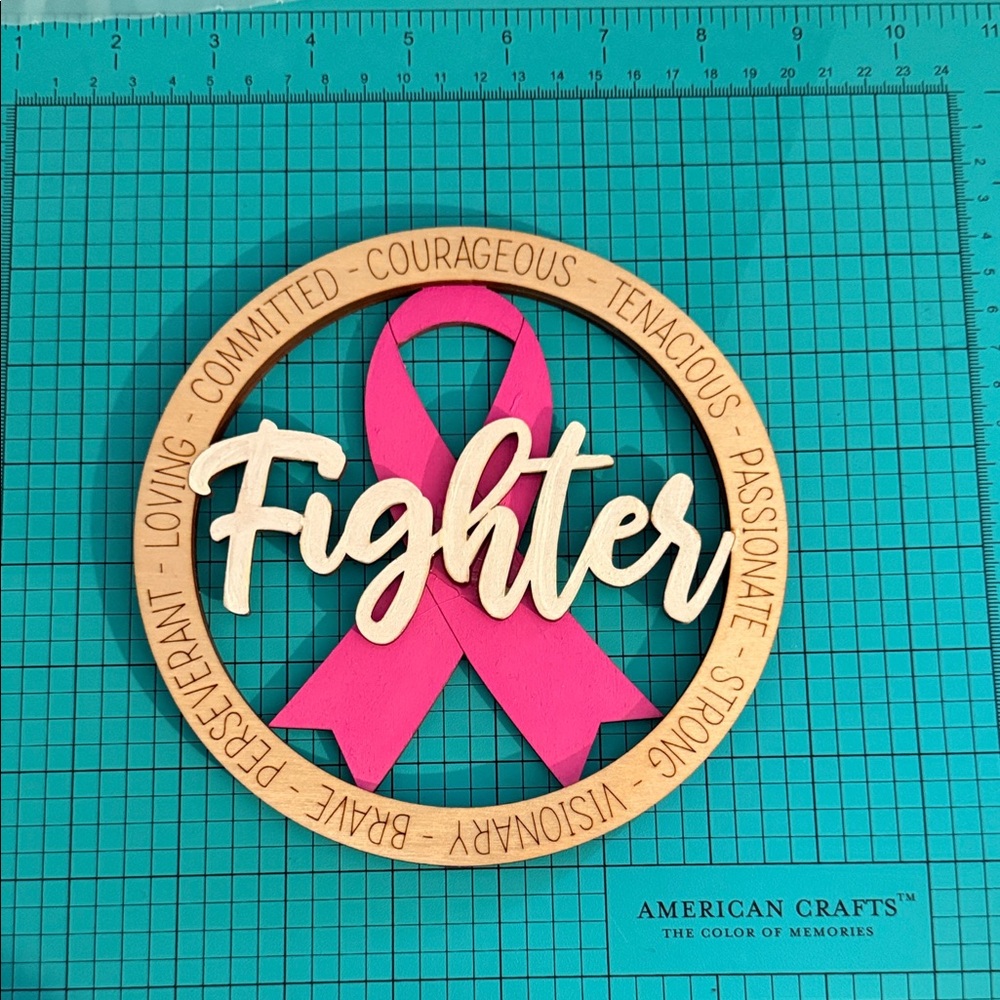 Pink Ribbon Fighter Sign